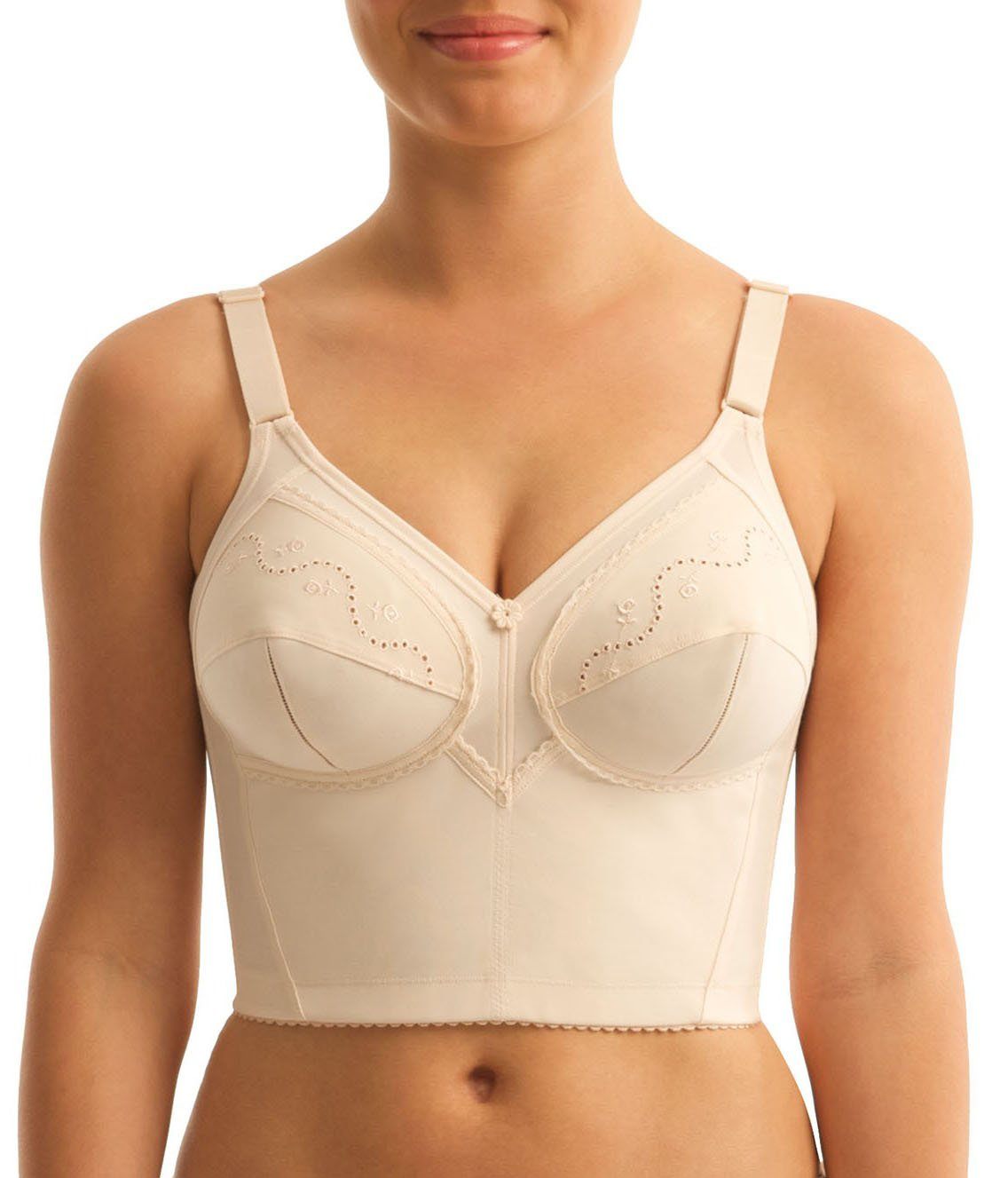 Triumph Doreen Cotton Longline Bra - Fresh Powder Bras