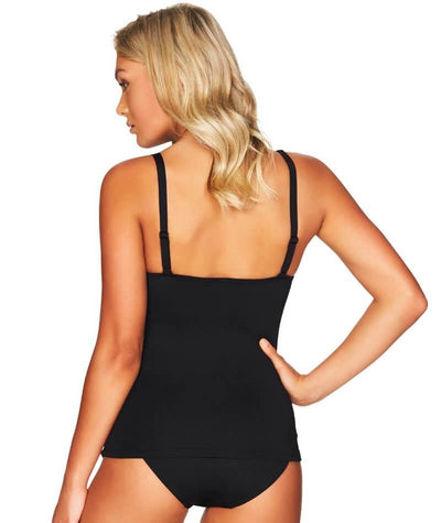 Sea Level Essentials Cross Front B-DD Cup Singlet Top - Black Swim