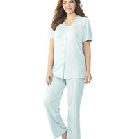 Exquisite Form Short Sleeve Pajamas Plus - Azure Mist