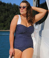 OLD PROUCT - Capriosca Retro One Piece - Navy Dots Swim 16