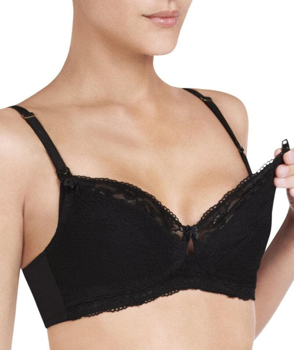 Bendon Classic Comfort Wirefree Maternity Bra Black Curvy Bras