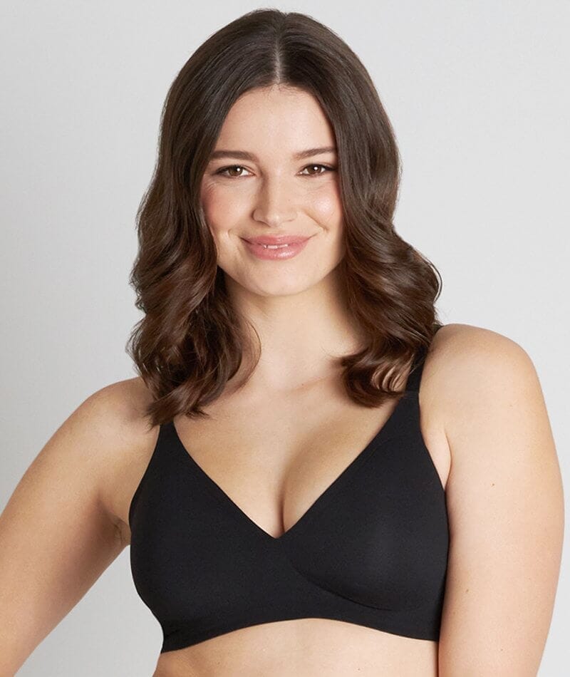 Sans Complexe Perfect Shape Wide Strap Wire-free Padded Bra - Black - Curvy  Bras