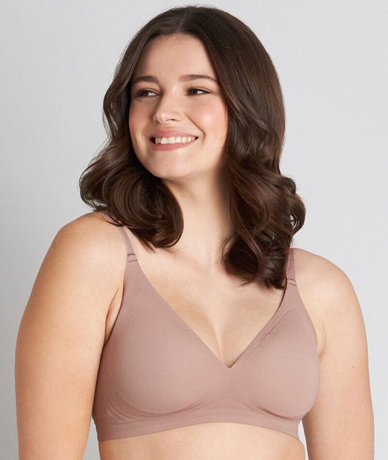 Bendon Comfit Collection Soft Cup Wire-free Plunge Bra - Mocha - Curvy Bras