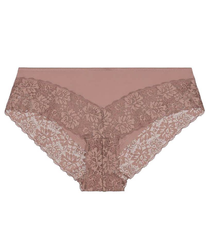 Bendon Everyday Lace Trim Brazilian Brief - Mocha Knickers