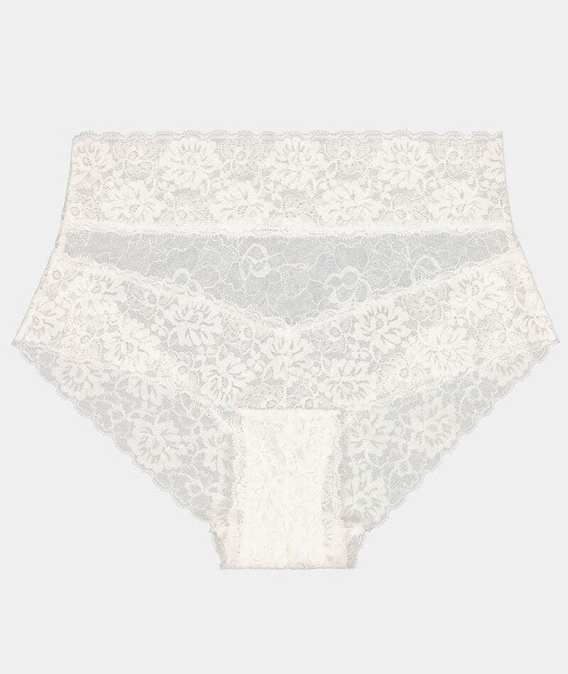 Bendon Lace High Rise Brief - White Knickers