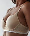 Me. by Bendon Geometric Lace Full Coverage Contour Bra - Toasted Almond/Pristine Bras