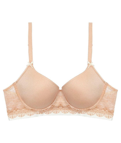 Me. by Bendon Geometric Lace Full Coverage Contour Bra - Toasted Almond/Pristine Bras
