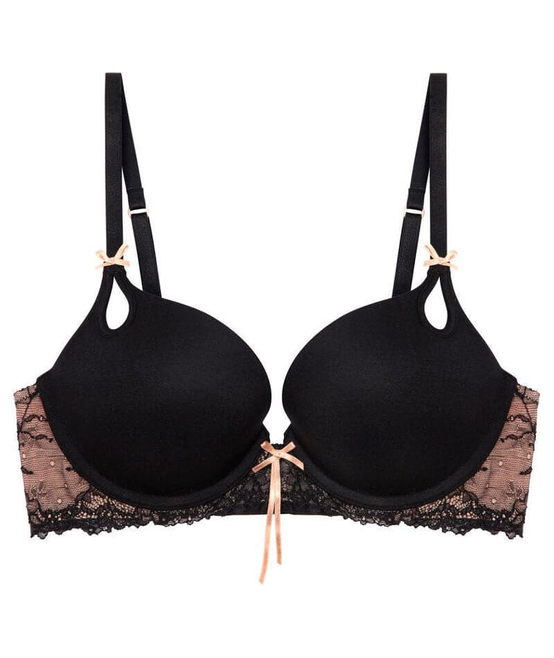 Me. by Bendon Keyhole Boost Bra - Black/Toasted Almond Bras