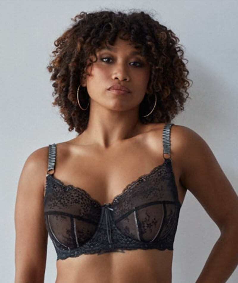 DD Brown Lace Underwired Full Cup Bra - 38G Ghana