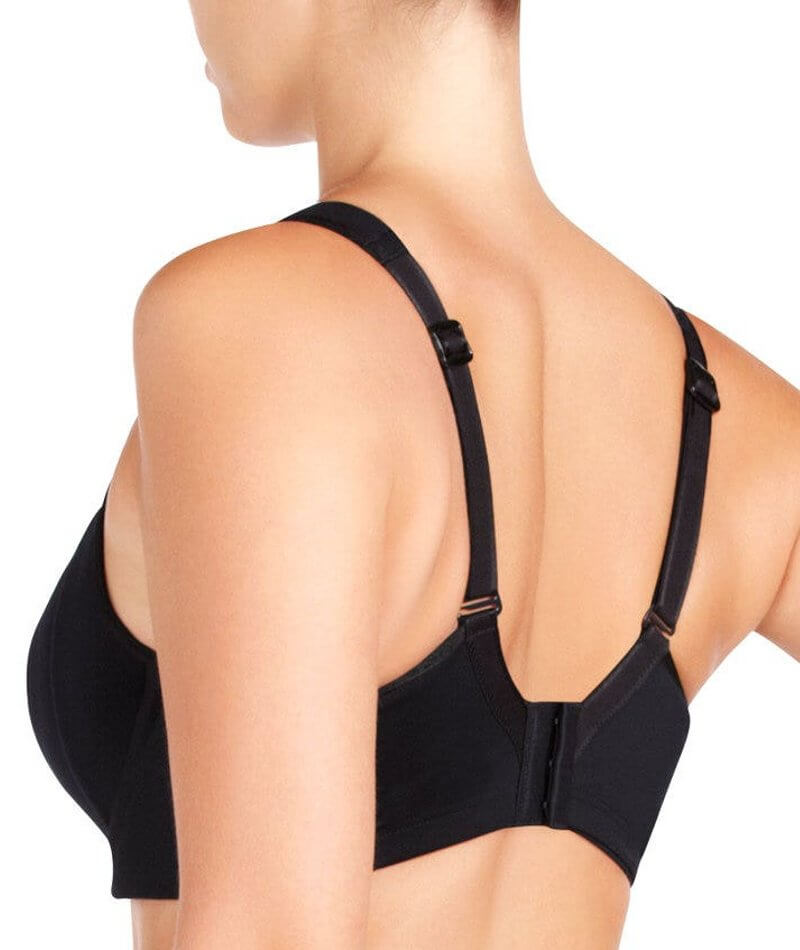 Bendon Sport Extreme Out Underwired Sports Bra - Black/Silver - Curvy Bras