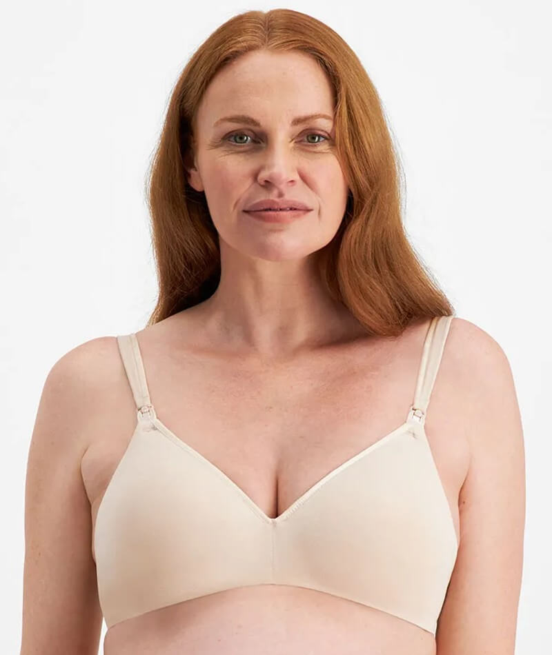 Berlei Barely There Cotton Rich Wire-free Maternity Bra - Soft Powder