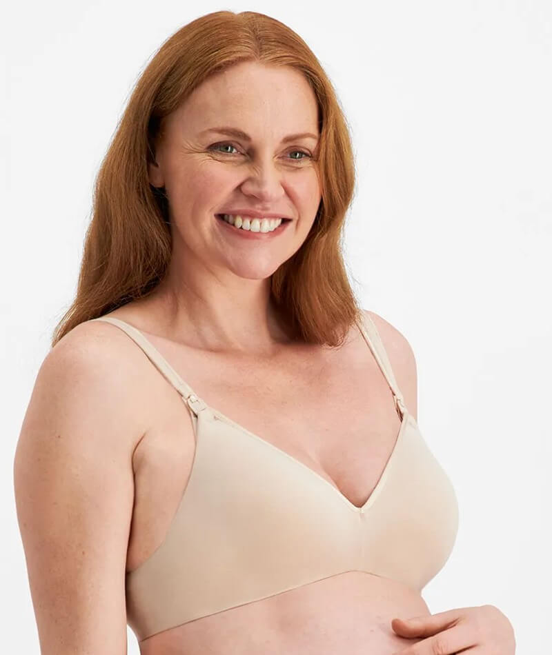 Berlei Barely There Cotton Rich Wire-free Maternity Bra - Soft Powder -  Curvy Bras