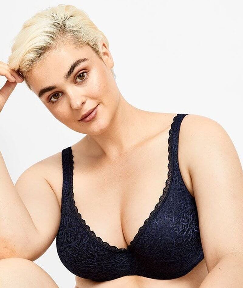 Berlei Barely There Lace Contour Bra Navy Curvy Bras
