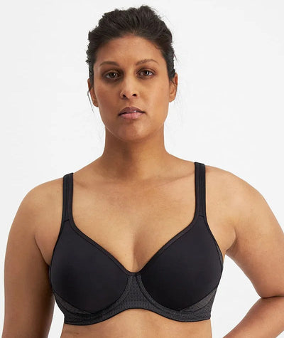 Mesh Sporty Wireless Bra Black