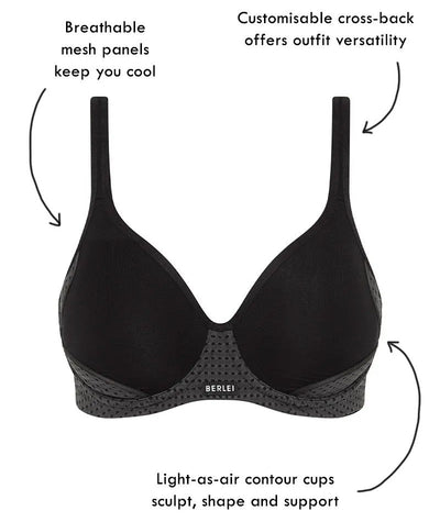 Berlei Electrify Mesh Contour Sports Bra - Black Bras