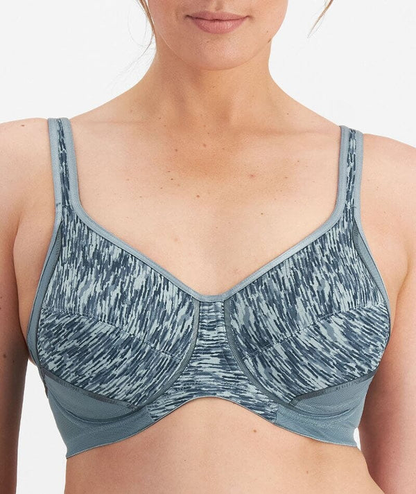 Buy Medium Impact Padded Tie-Dye Print Sports Bra in Grey with