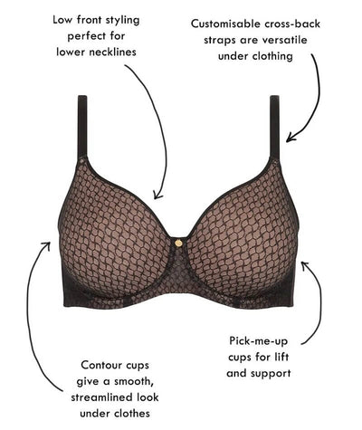 Berlei Lift & Shape T-Shirt Mesh Bra - Black Bras