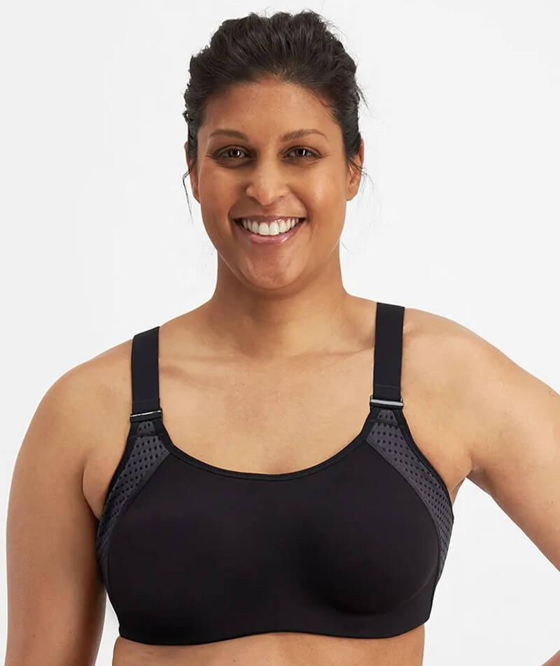 Berlei Pro Elite Contour Crop Sports Bra - Black - Curvy Bras