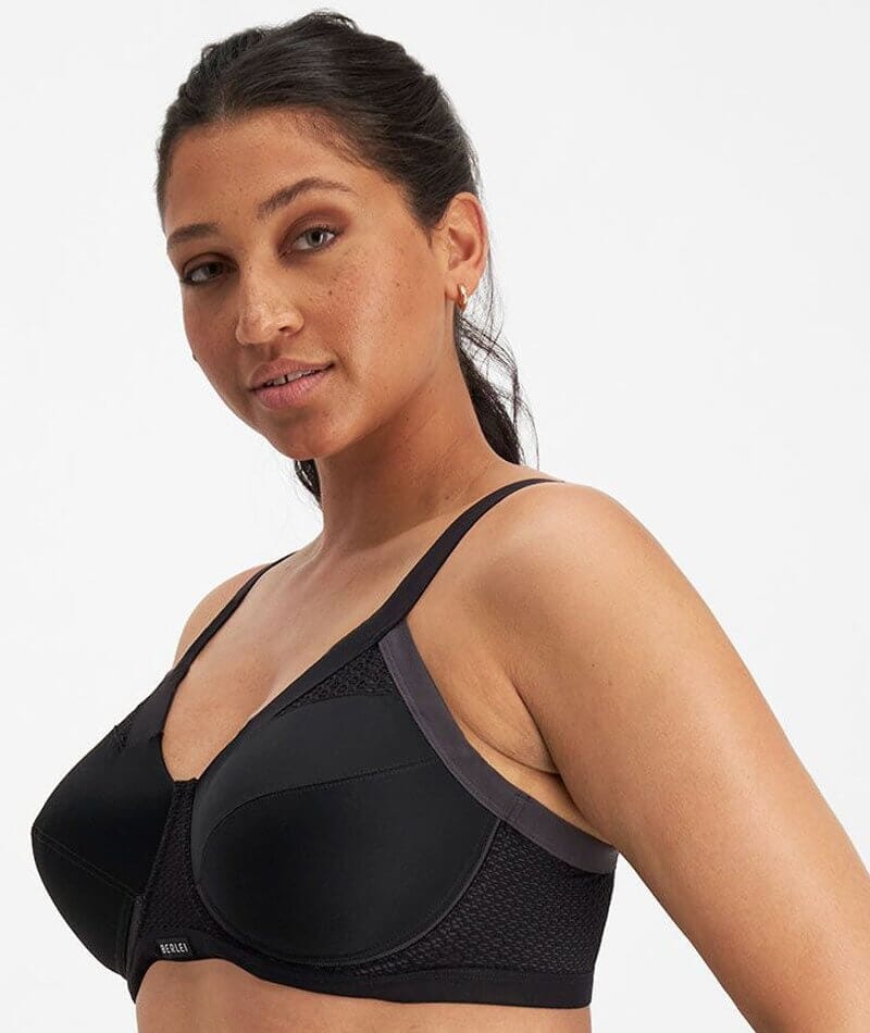 Women's Underwired Sports Bra, Black,38 DD UK 