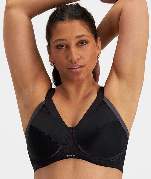 Berlei Move X Sports Bra Size 32C, 34C, 34E or 36B Black & Pink B4914