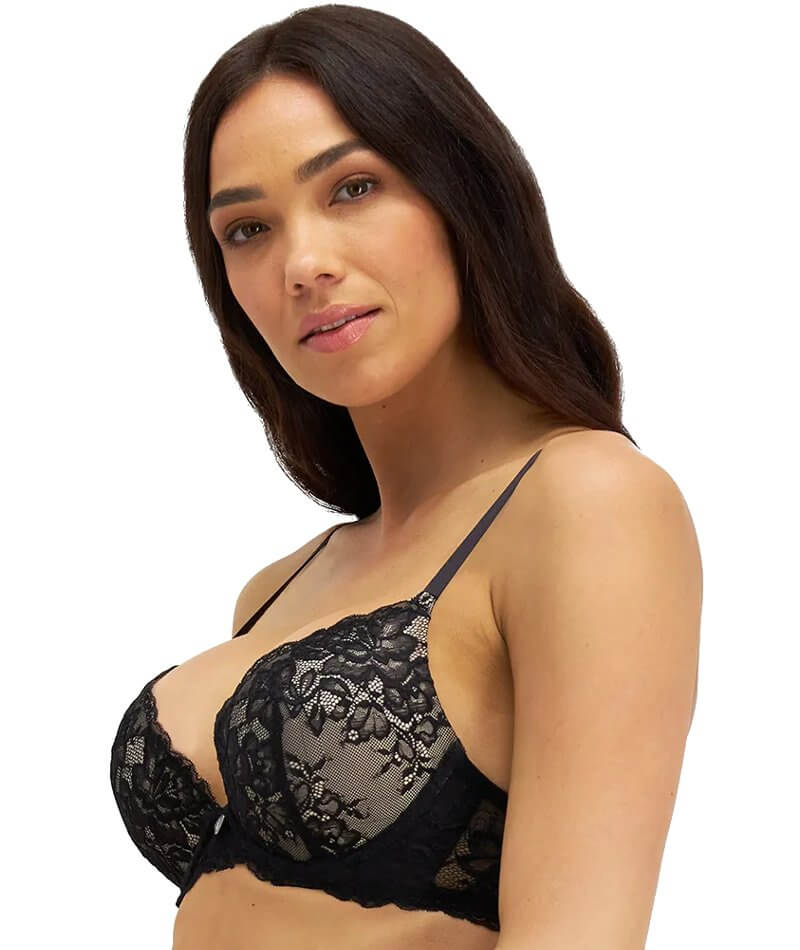 Temple Luxe by Berlei Lace Level 2 Push Up Bra - Black/Nude
