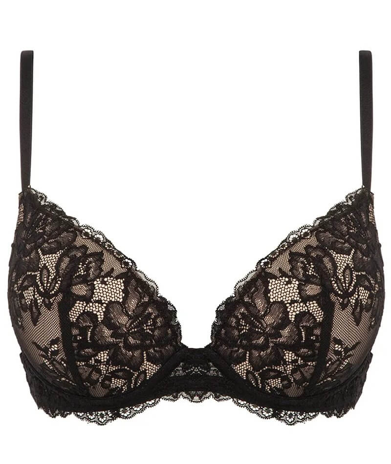 Temple Luxe by Berlei Lace Level 2 Push Up Bra - Black/Nude