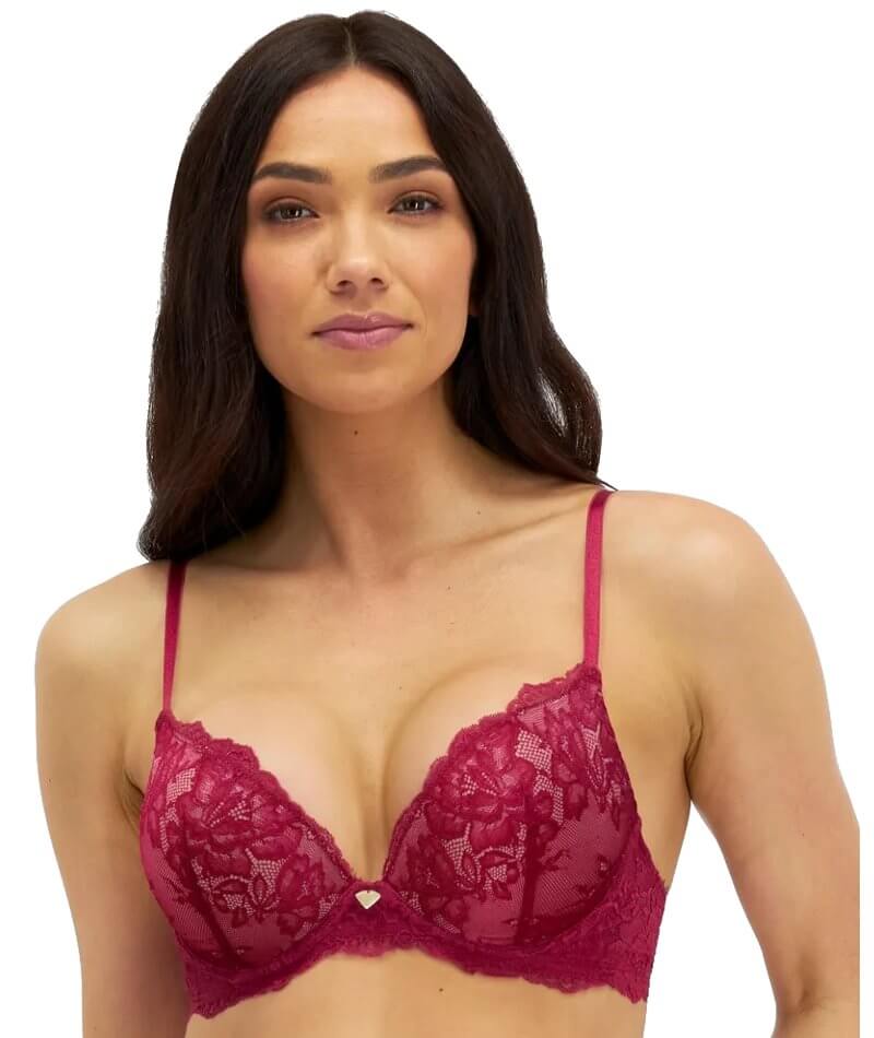Temple Luxe by Berlei Lace Level 2 Push Up Bra - Persian Red Bras