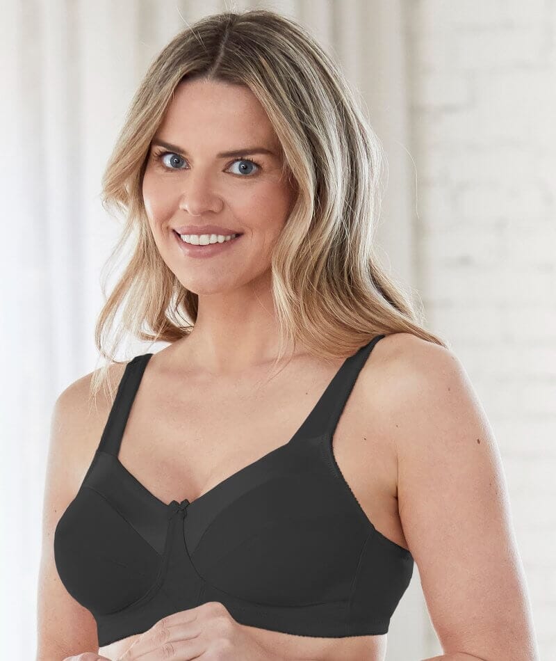 Miss Mary of Sweden Underwired Cotton Lined Cup Bra - Black