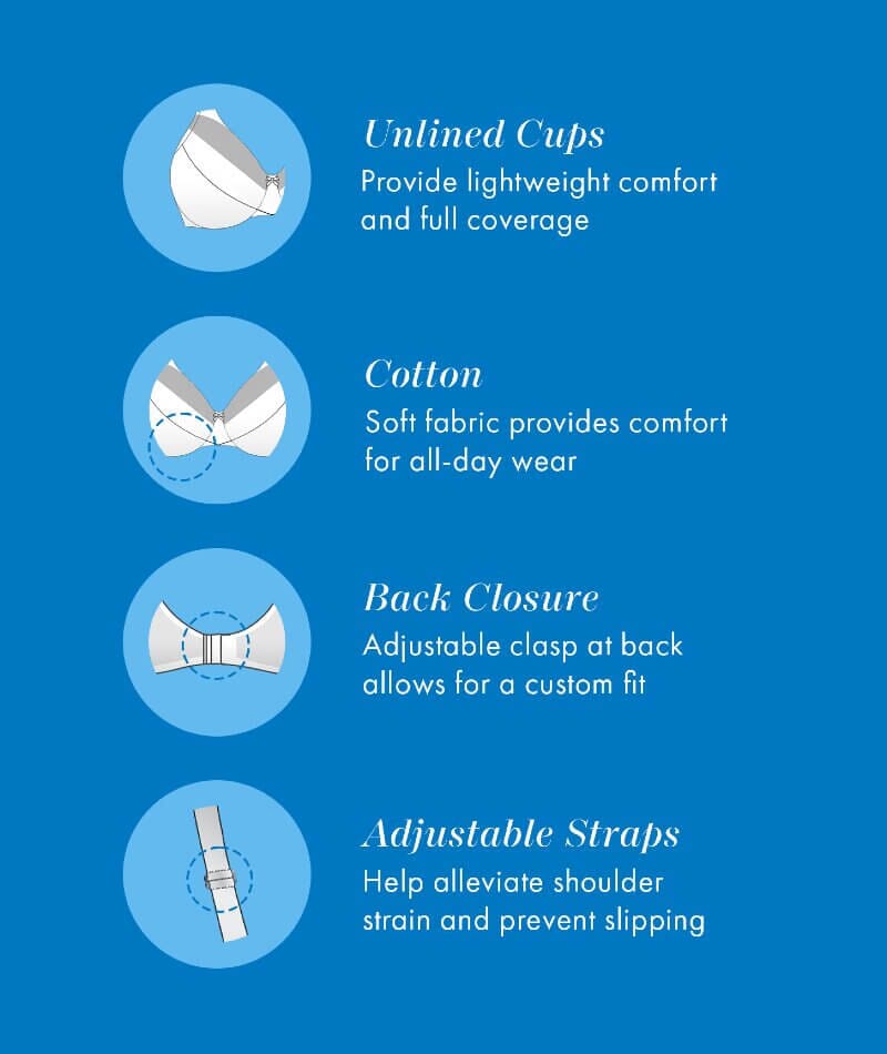 Bestform Satin Trim Wire-free Cotton Bra with Unlined Cups - White Bras