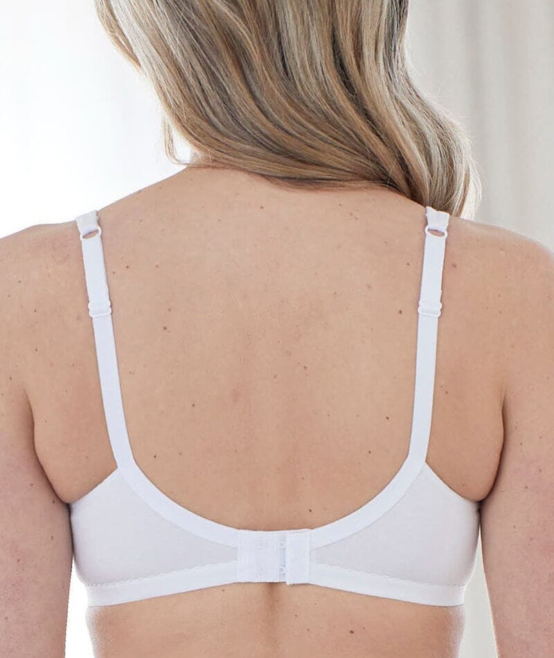 Bestform Unlined Cotton Stretch T-Shirt Bra with Underwire - White - Curvy  Bras