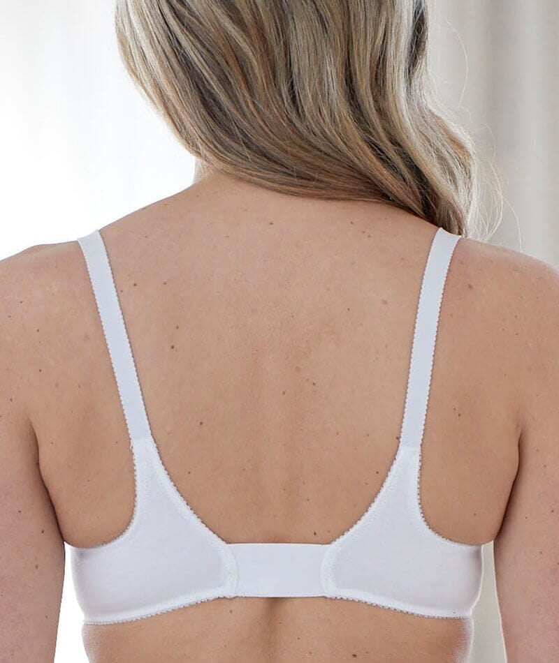 Bestform Unlined Wire-free Cotton Bra with Front Closure - White Bras