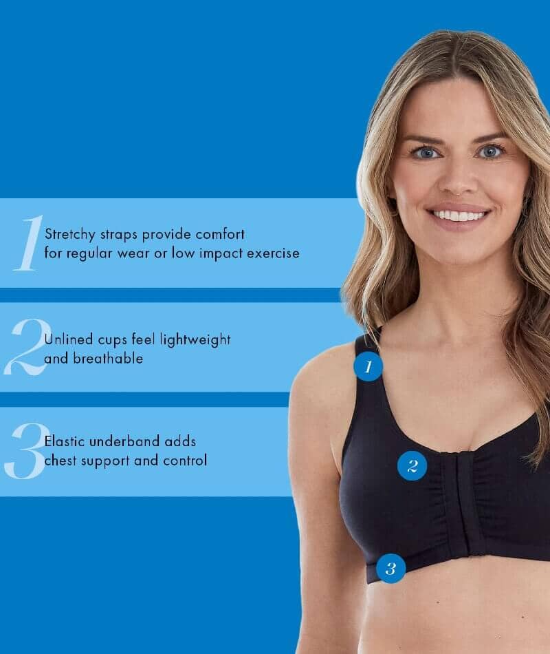 Supportive Wirefree Stretch Microfiber Sport Bra, Sports Bras