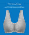Bestform Unlined Wire-free Cotton Stretch Sports Bra with Front Closure - Heather Grey Bras