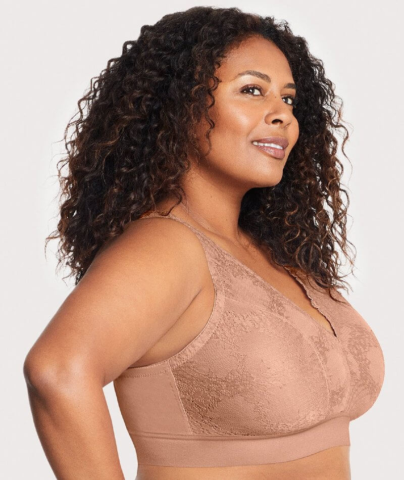 Bramour Lexington Lace Plunge Bralette - Cappuccino Bras