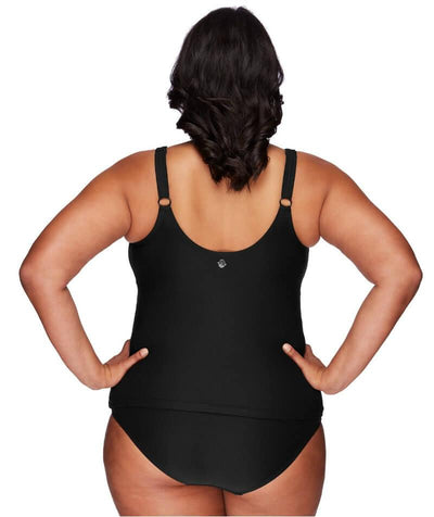 Artesands Delacroix Cross Front D-G Cup Tankini Top - Black Swim