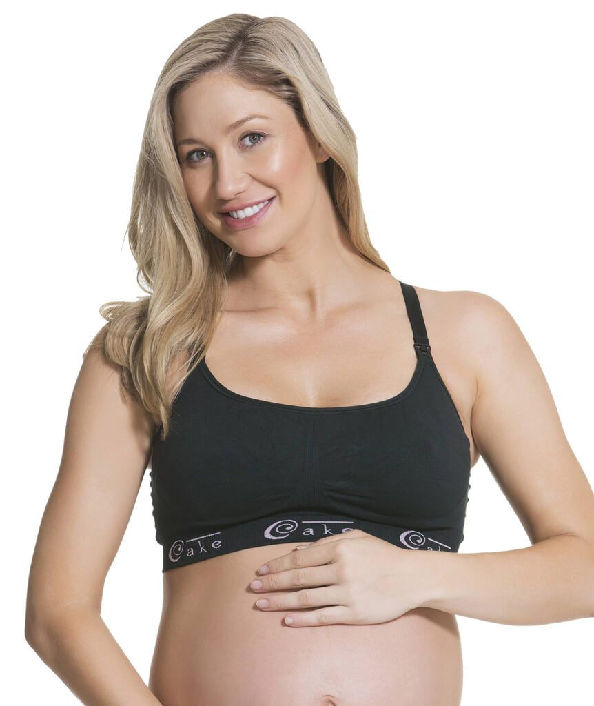 Cake Maternity Cotton Candy Seamless Sleep & Yoga Nursing Bra - Black Bras 
