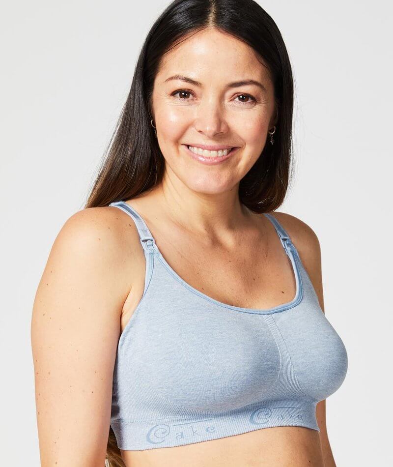 Cake Maternity Cotton Candy Seamless Sleep & Yoga Nursing Bra - Heather Blue Bras 