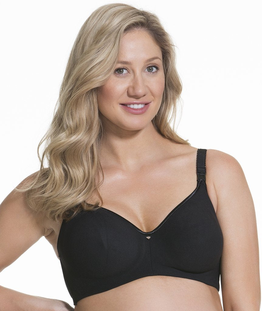 Cake Maternity Croissant Seamless Flexi Wire Nursing Bra - Black Bras 