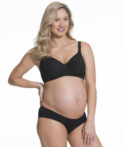 Cake Maternity Croissant Seamless Flexi Wire Nursing Bra - Black Bras