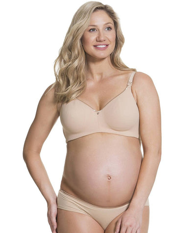 Cake Maternity Waffles 3D Spacer Contour Flexi Wire Nursing Bra - Nude -  Curvy