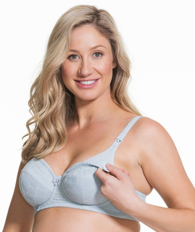 Cake Maternity Frosted Parfait Flexi Wire Balconette Lace Nursing Bra - Ice Grey Bras