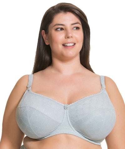 Cake Maternity Frosted Parfait Flexi Wire Balconette Lace Nursing Bra - Ice Grey Bras