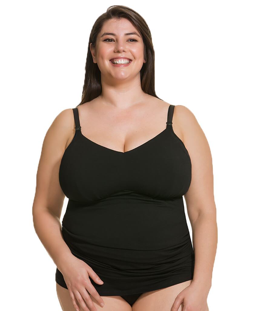 Cake Maternity Ice Cream Cotton E-G Cup Nursing Tank - Black Sleep / Lounge 