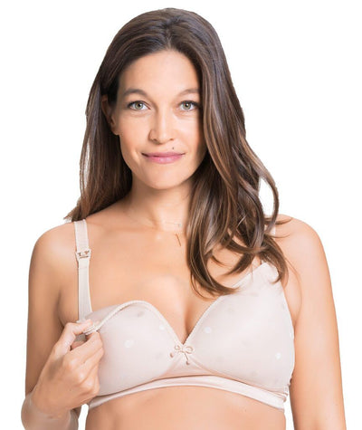 Cake Maternity Mousse Padded Plunge Wireless Nursing Bra - Beige Bras