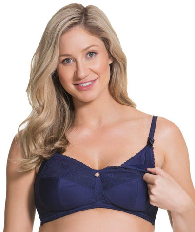 Cake Maternity Chantilly Petite Wire Free Lace Nursing Bralette for  Breastfeeding, Wireless Maternity Bra (for B-D Cups), Blue, Small 
