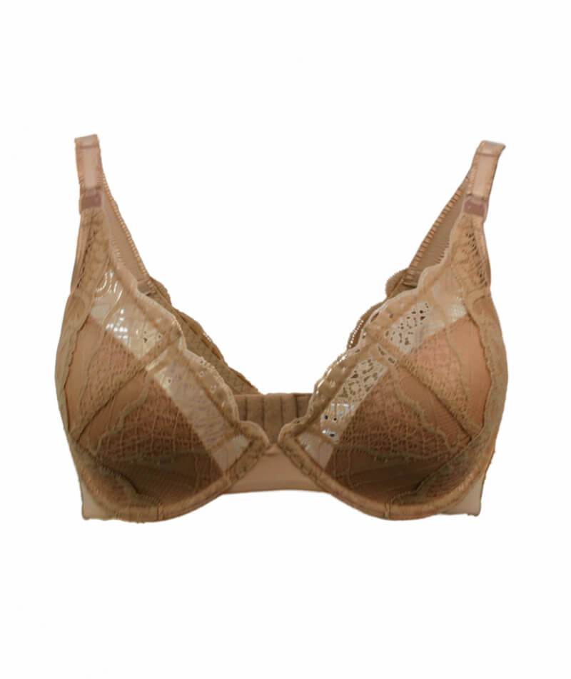 Cake Maternity Truffles Moulded Lace Cup Plunge Nursing Bra - Nude