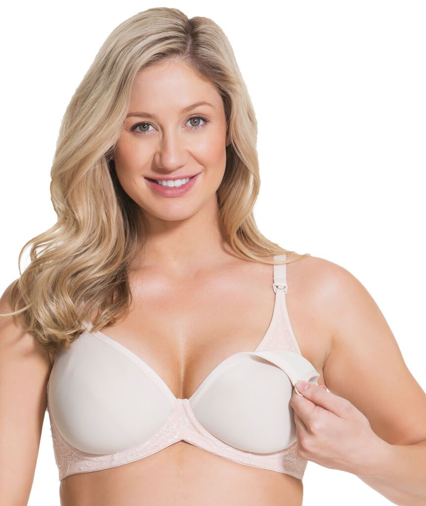 Cake Maternity Waffles 3D Spacer Contour Flexi Wire Nursing Bra - Nude Bras