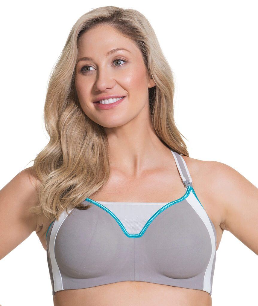 Cake Maternity Zest Flexi Wire High Impact Maternity & Nursing Sports Bra - Grey Bras 