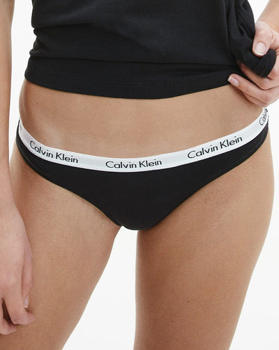 Calvin Klein Carousel 3 Pack Thong - Black/Grey Heather/White - Curvy Bras