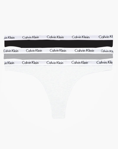 Calvin Klein Carousel 3 Pack Thong - Black/Grey Heather/White Knickers